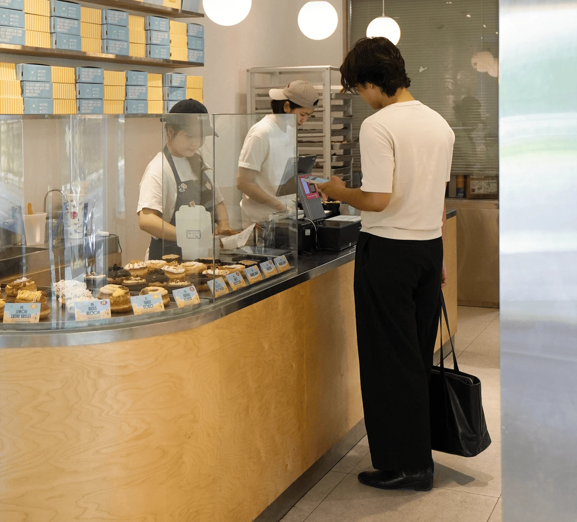 Lim Donuts service counter and menu showcase
